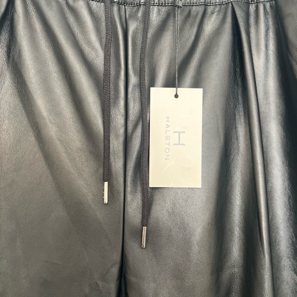 H Halston Womens Faux Leather Pull On Jogger Pants - Picture 3 of 3